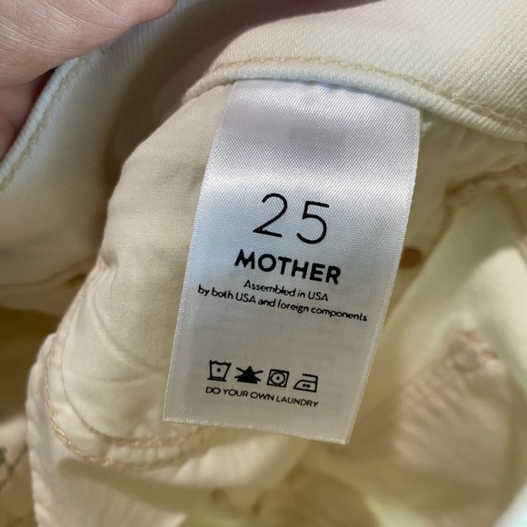 Mother The Rascal Crop Fray Jeans In Cream Puffs Size 25 Casual Trendy Preppy - Picture 14 of 15